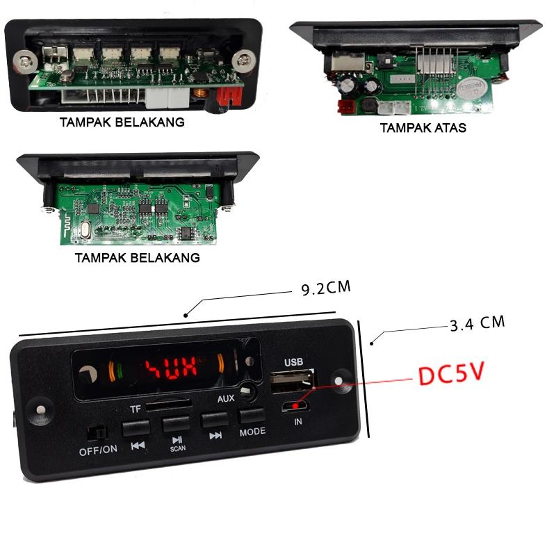 [PROMO 08A74] modul mp3 bluetooth 5V-12V stereo 2x3watt 029BT Terbaru