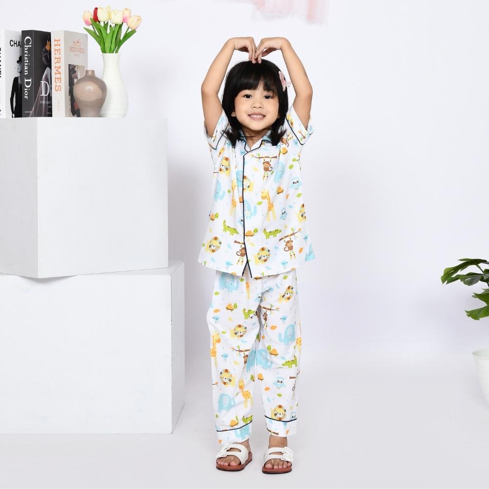 Nyenyak Piyama Anak Perempuan 2 - 4 Tahun / Setelan Baju Tidur Katun