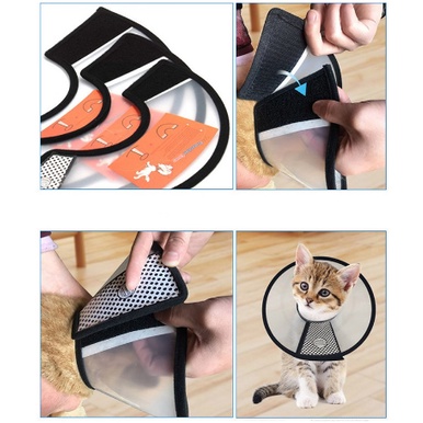 Collar Colar Corong Pelindung Leher Kucing Anjing Pet Recovery Protection Neck Collar Cone Cover