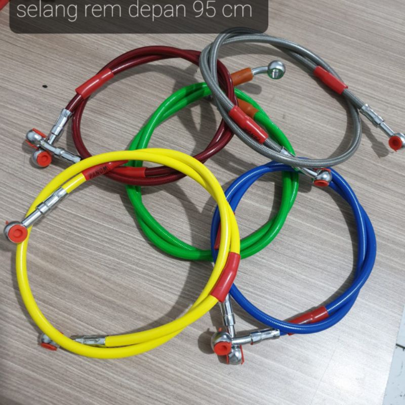 Selang Rem Depan Belakang 60 CM 95 CM Bahan isi Serat Karbon Model TDR