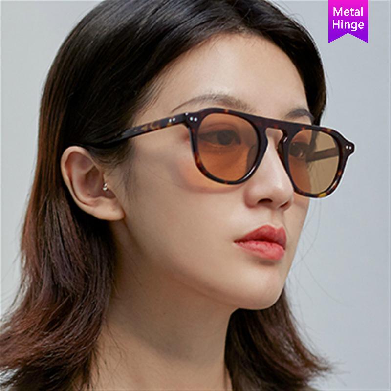 Fashion European and American personality retro ins street shooting men and women sunglasses metal hinges