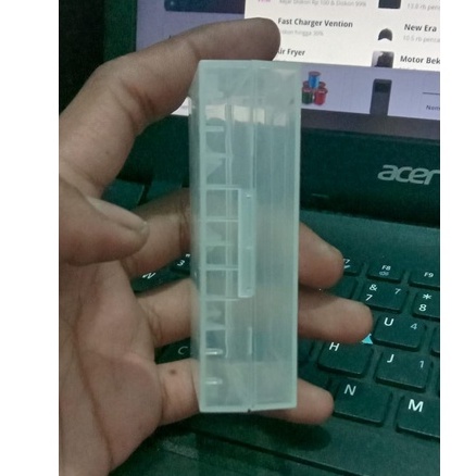 Premium Battery Case 18650 / Tempat Battery 18650 2 Slot /Kotak Batrai - TRANSPARAN