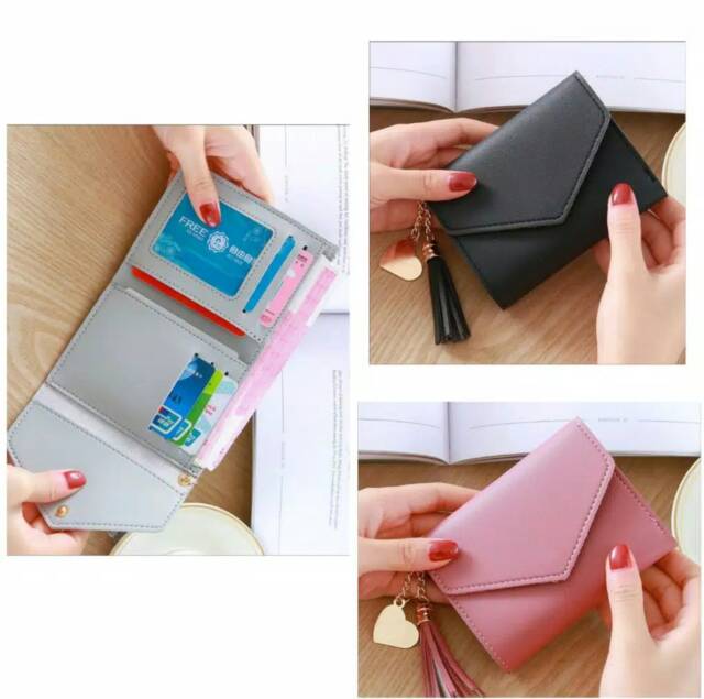 Dompet wanita lipat gantungan love