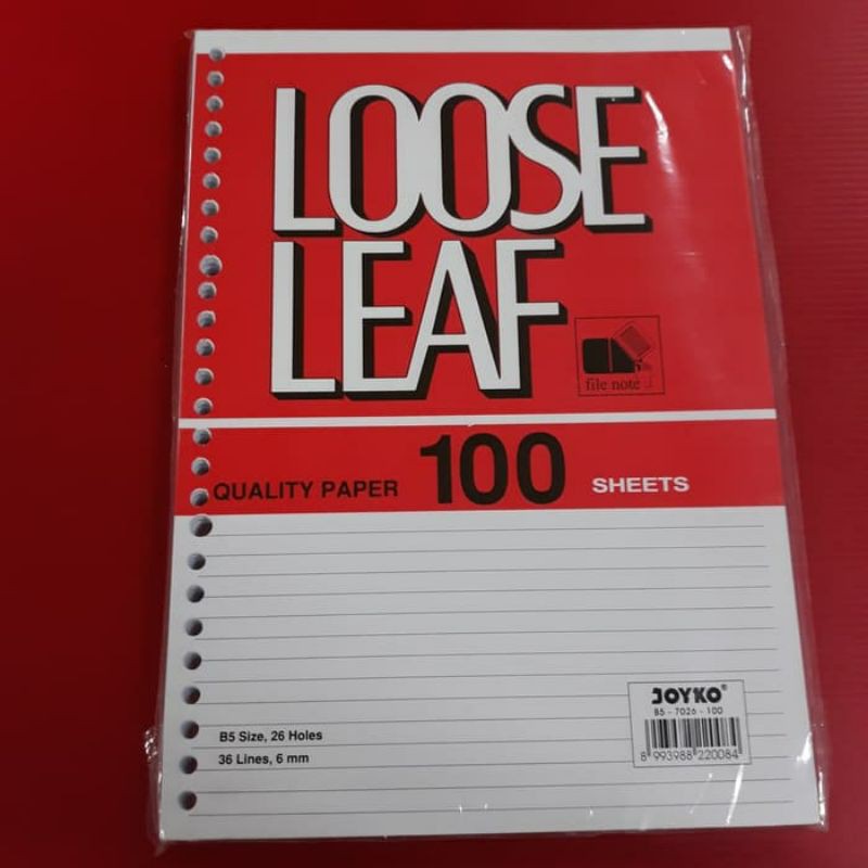 

Loose Leaf B5 100sheets
