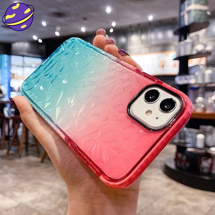 Soft Case Silikon Motif Kristal Berlian Warna Gradasi Untuk IPhone 11 12 13 Pro 7 8 Plus X XR XS MAX