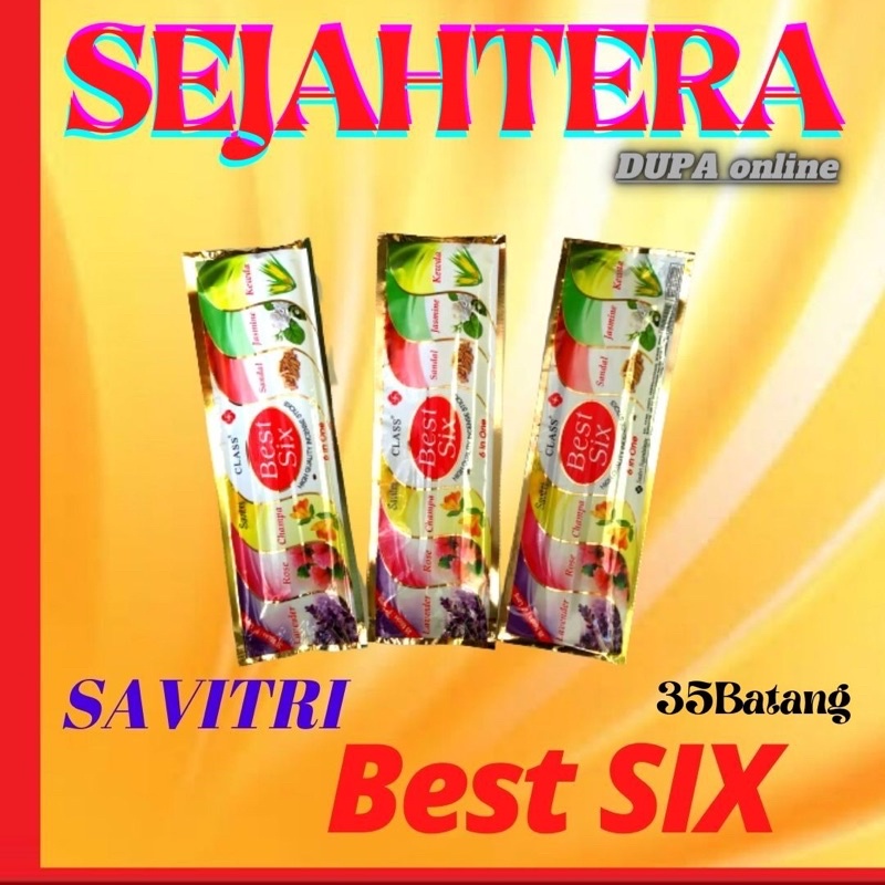 Dupa Hio India Pendek Savitri Best Six “6 in One” Pouch isi 35 batang