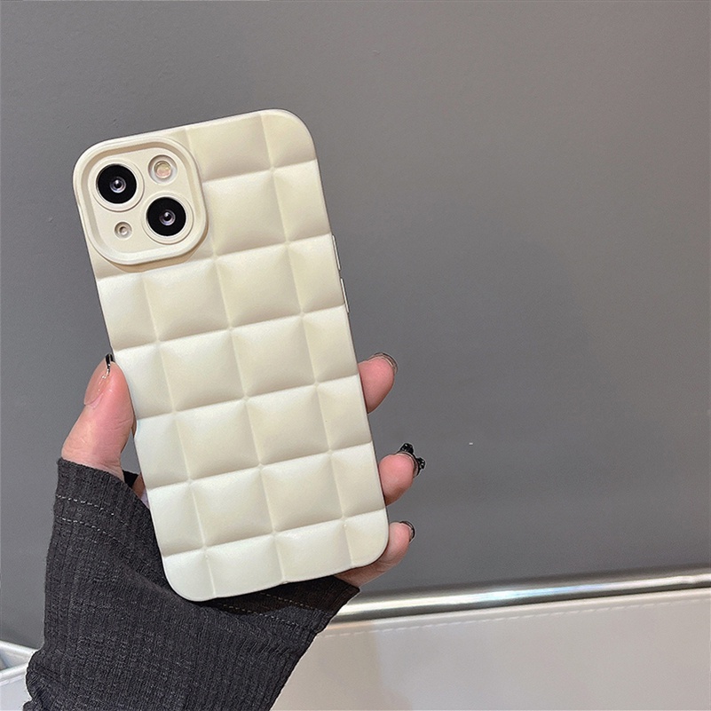 Soft Case Pelindung Lensa Bentuk Kotak Warna Putih Untuk iPhone 13 12 11 Pro Max SE 2020 Xr X Xs Max 7 8 6 6s Plus