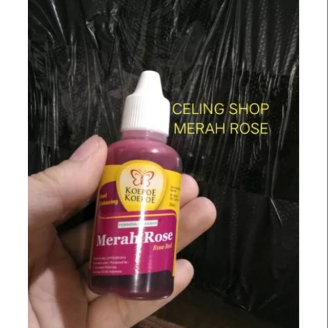 

pewarna cair KUE MAKANAN MINUMAN KUPU KUPU koepoe koepoe MERAH ROSE 30ml