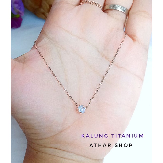 TITANIUM ASLI!!! KALUNG TITANIUM WANITA KUPU KUPU ATHAR SHOP BISA COD