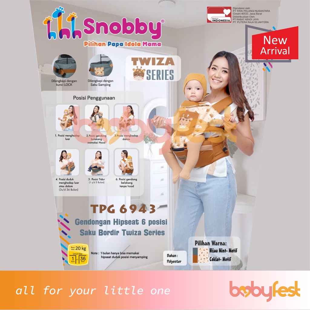 Original Aneka Gendongan Bayi Hip Seat  Snobby Artsy Summit Beach Bearly Athaya Emily Freya Zebra Twiza Jolly -Omiland Alpaca Rainbow Sloth