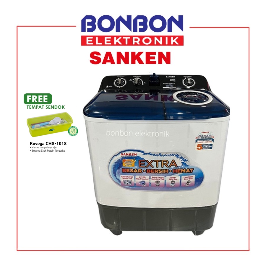 Sanken Mesin Cuci 2 Tabung 8.5KG TW-933BU / TW933BU / TW 933 BU