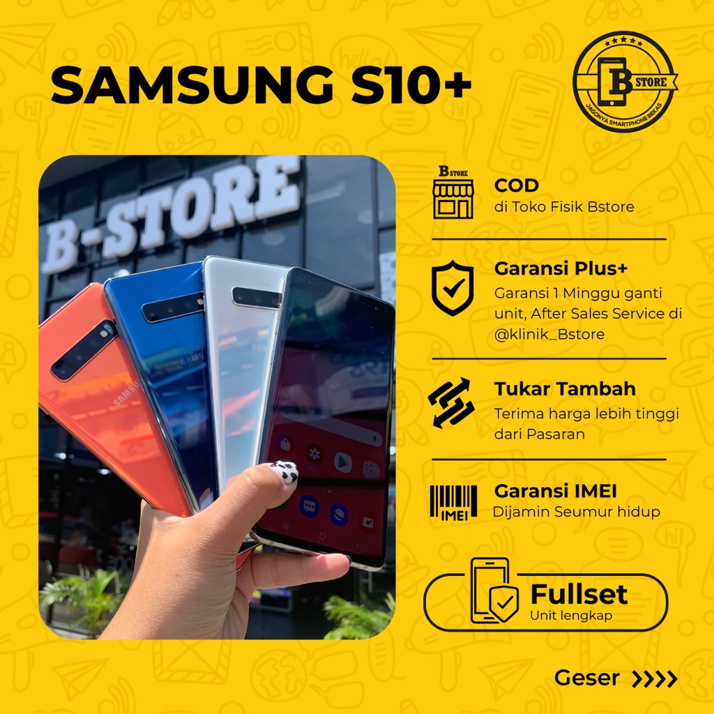 Samsung S10 PLUS 128 GB TRIPLE KAMERA FULLSET RAM 8 GB 8GB 128GB - JKT