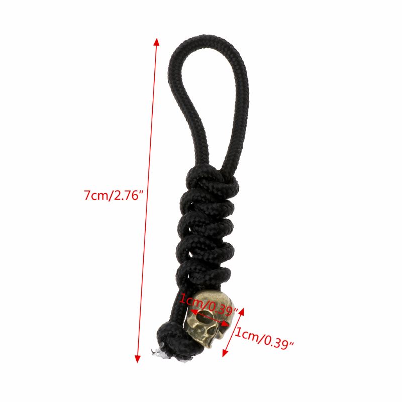 SIY  Skeleton Skull Pendant Woven Rope Umbrella Mountaineer Survival Key Chain Unisex