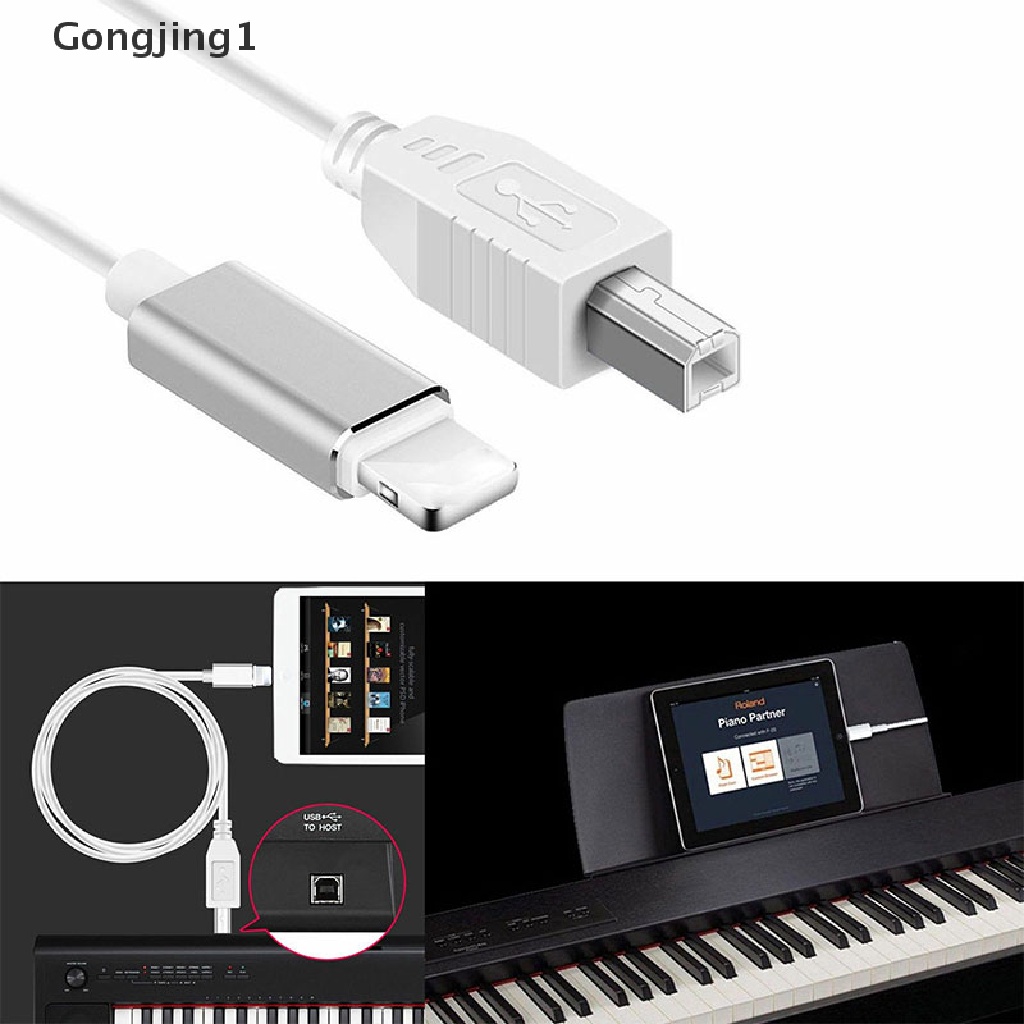 Gongjing1 Kabel Konverter MIDI Keyboard Lightning Ke Tipe-B USB 2.0 Untuk iPhone 7 8 X iPad