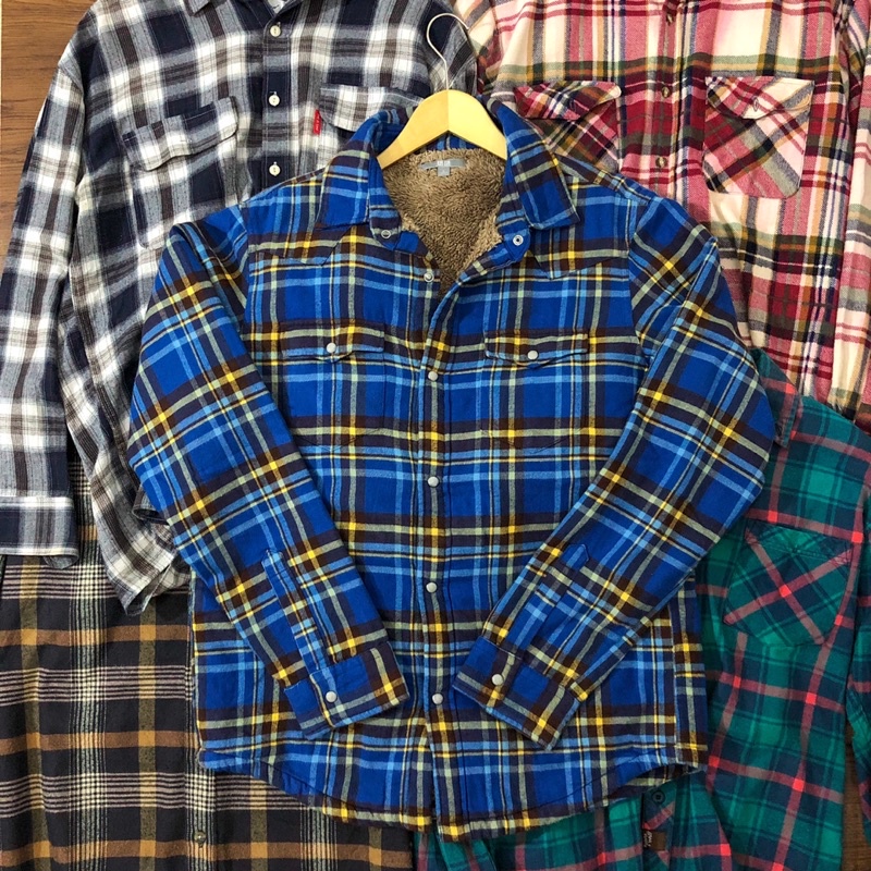 PLAID FLANNEL UNIQLO SHERPA