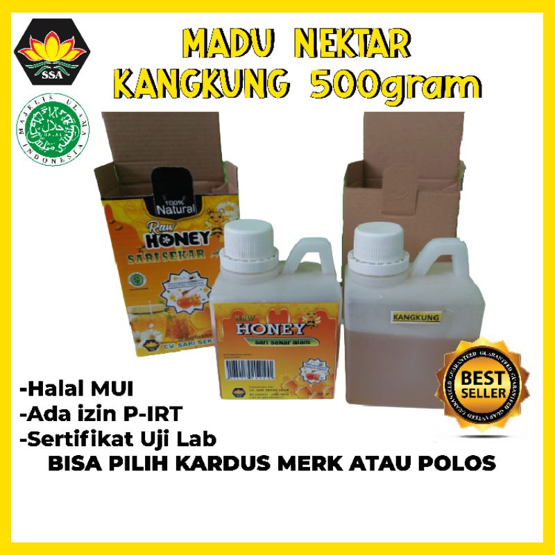 PROMO 500 gram Raw honey/madu nektar bunga kangkung free dus