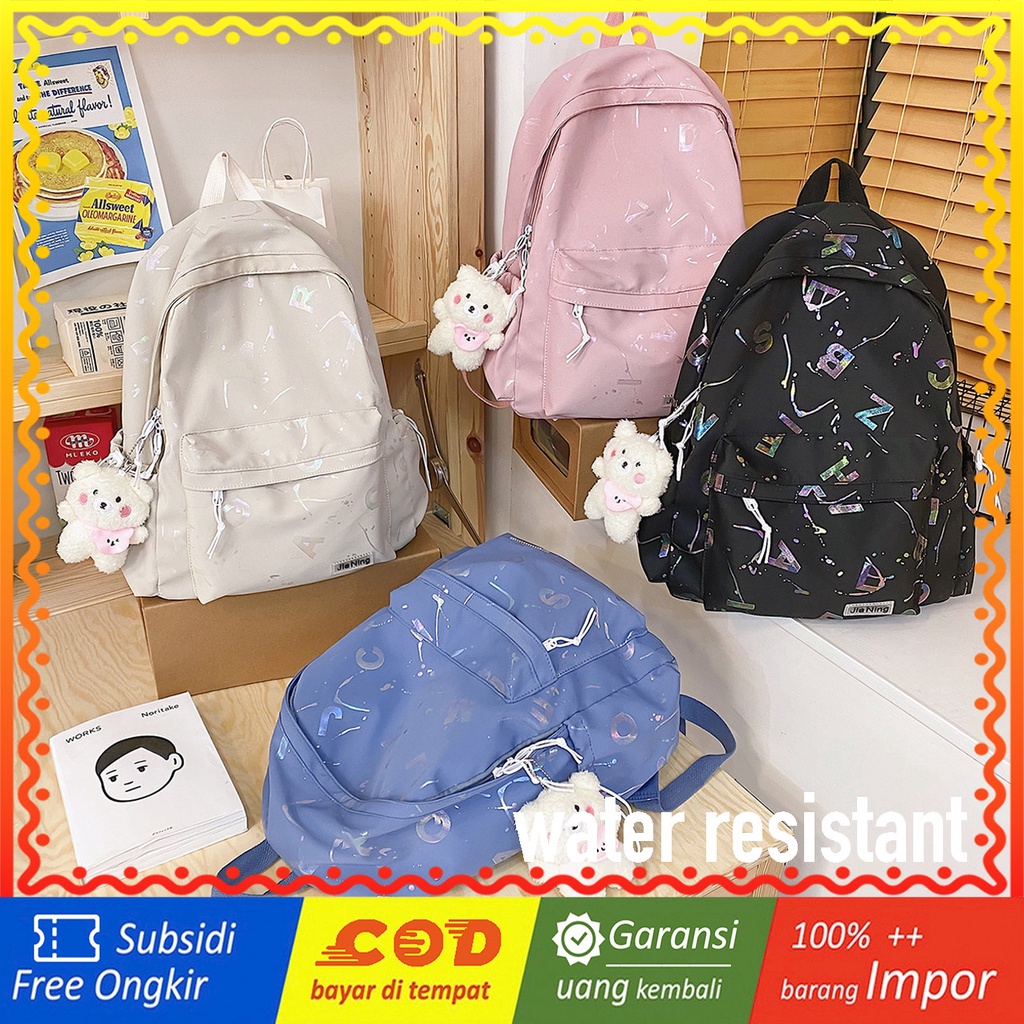 [TAS RANSEL ] WYK107 Tas Ransel Wanita Pria Sekolah Kuliah JiaNing Backpack School Import tas wanita