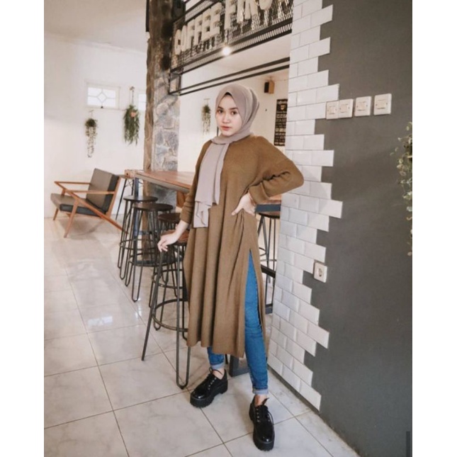 TUNIK PANJANG SLIT RAJUT PREMIUM MURAH MALANG