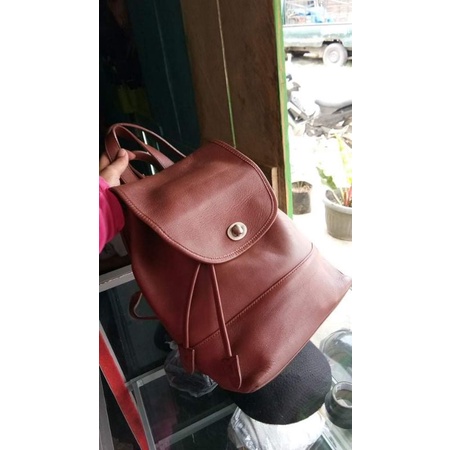 Ransel Wanita Preloved Kulit Asli Branded Bagus coa*h Authentic
