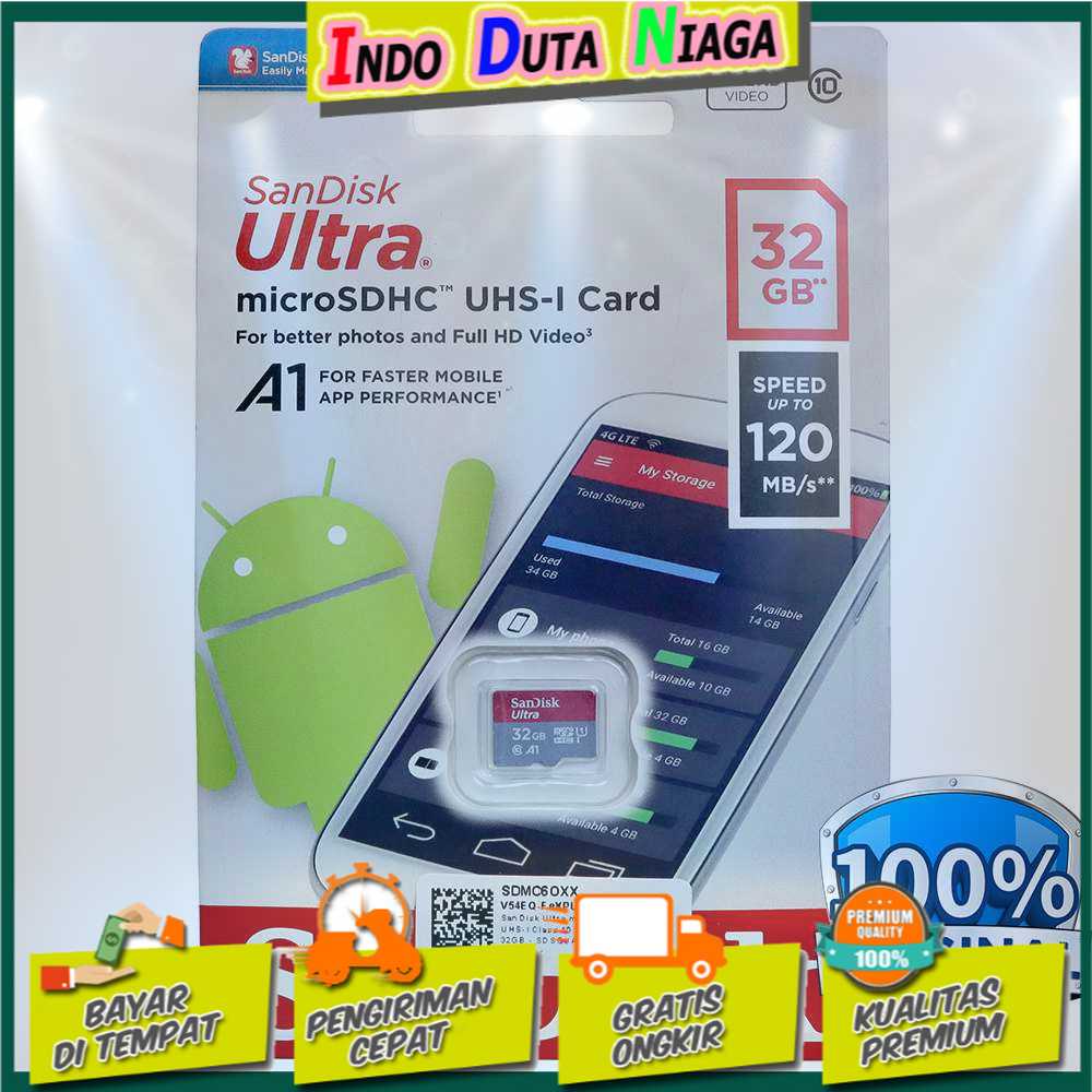 IDN TECH - SanDisk Ultra microSDHC/XC Card UHS-I Class 10 A1 (120MB/s) SDSQUA4