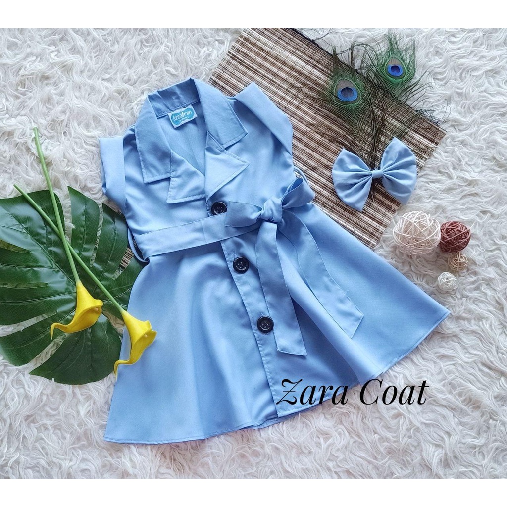 Zara Coat/Baju Model Terbaru/Baju Kekinian Wanita/Coat Warna Baby Blue