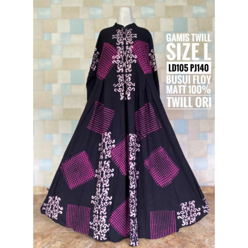 Gamis Twill Ori bahan adem | Gamis kain adem kekinian | Gamis batik keren sya'ri | Daster gamis