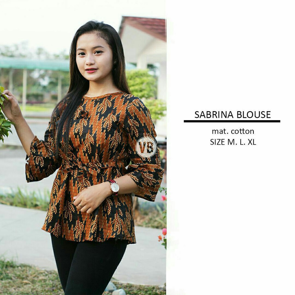 Hot Promo! Blus Batik Atasan Batik Wanita Baju Batik Kantor Seragam Guru Modern