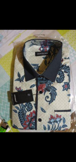 Kemeja Batik Pria Lengan Pendek Bs55 Katun Motif Modern Dixmont Semi Slimfit Premium
