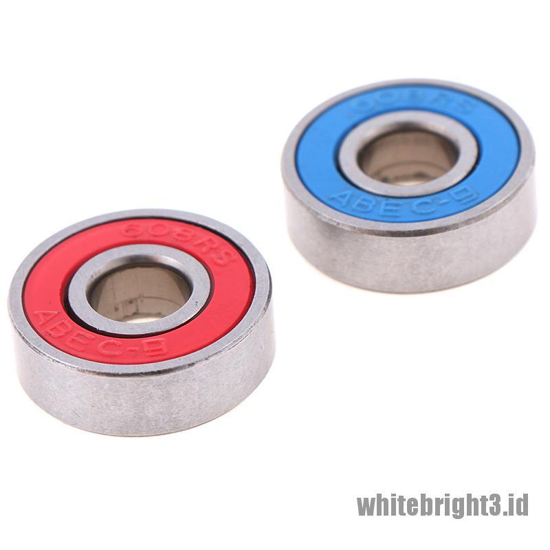 ❤White3 Warna Putih❤ 5pcs ABEC-9 608RS Roda Bola Segel Untuk skateboard / Skuter