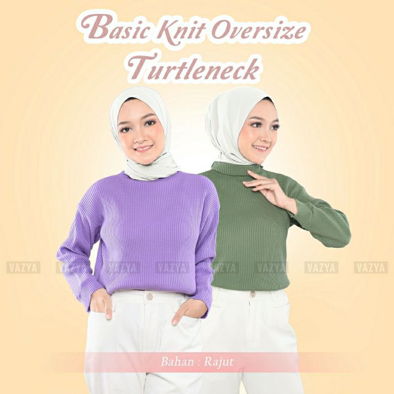 Basic Knit Oversize Turtleneck