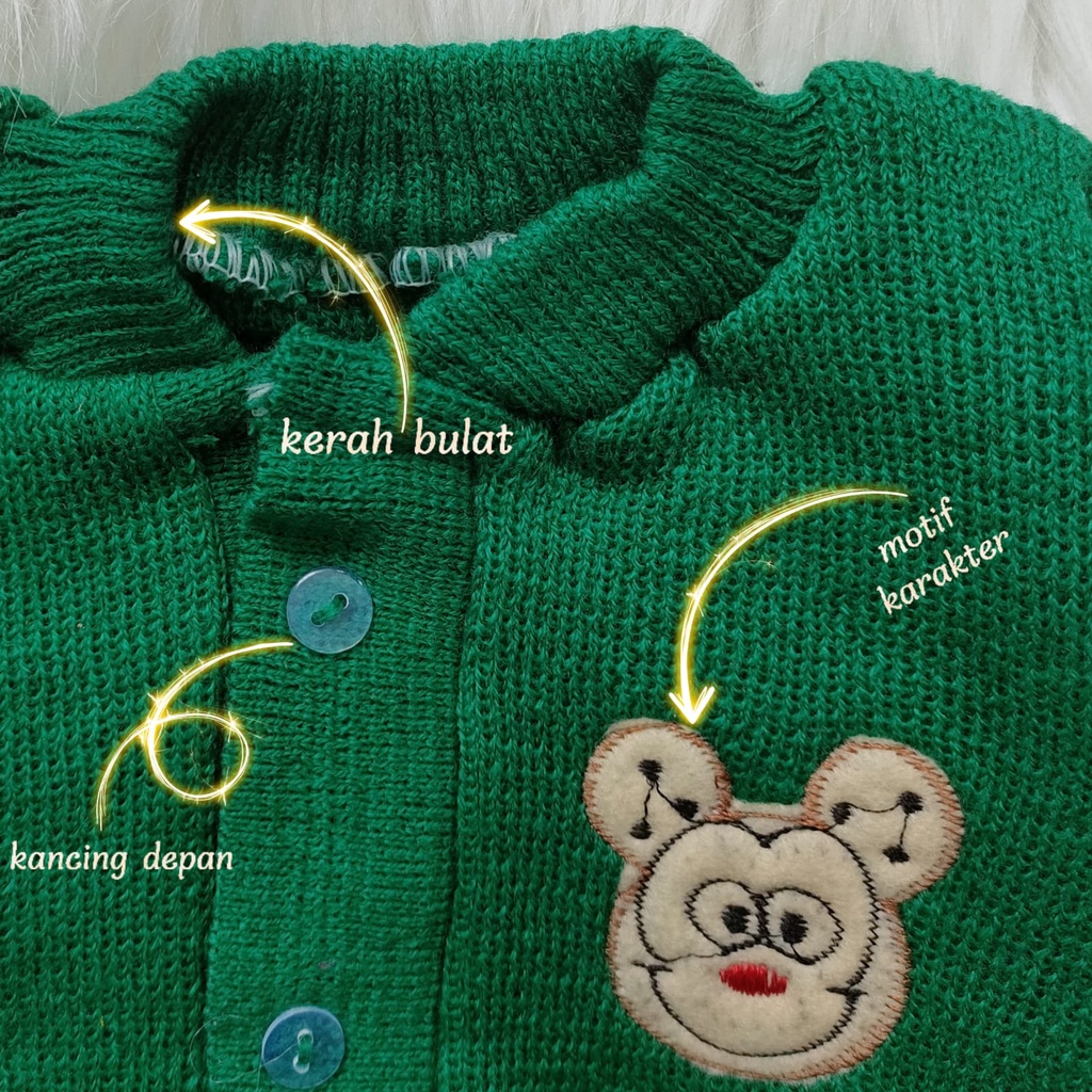 Sweater rajut bayi 0-6 bulan / Baju hangat bayi / Cardigan bayi / Atasan bayi murah