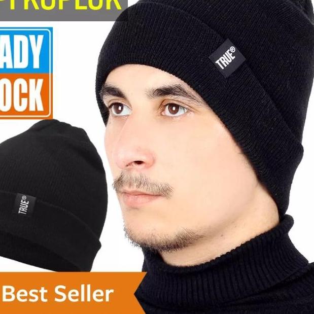 【Import Terbaik】 Topi Kupluk Pria Dewasa Rajut Wool True Winter Fashion Beanie Hat Ciput Cowo Cowok 