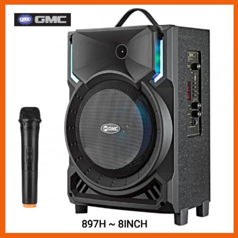 cod speaker bluetooth fortable mp3  salon aktif gmc 897h 8inchi speaker mik karaoke free mik wireles