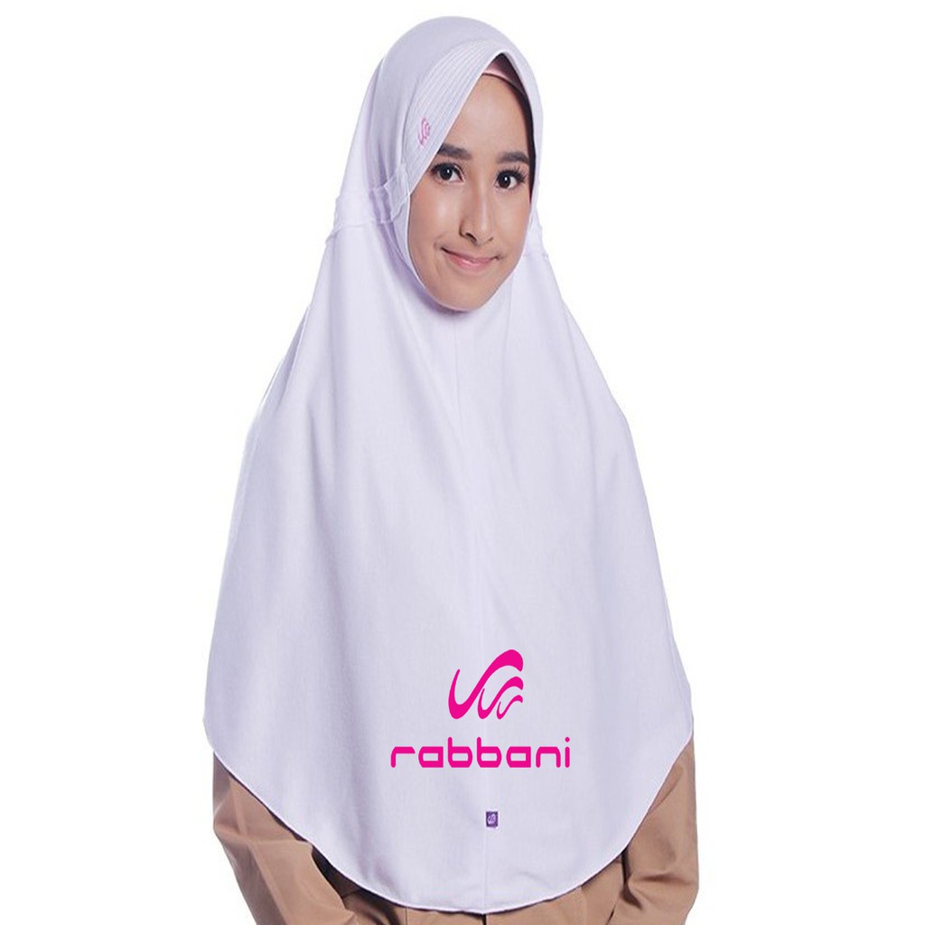Rabbani - Kerudung Sekolah Rabbani Putih Instan Innova-Jilbab Sekolah Rabbani-Kerudung Sekolah