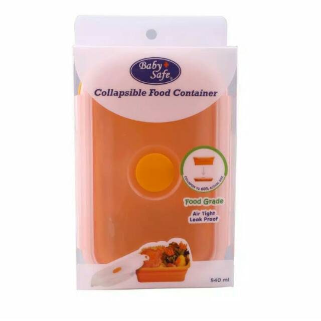 BABY SAFE COLLAPSIBLE FOOD CONTAINER SC02O(ORANGE) / SC02G(GREEN) JEFF BABYSHOP