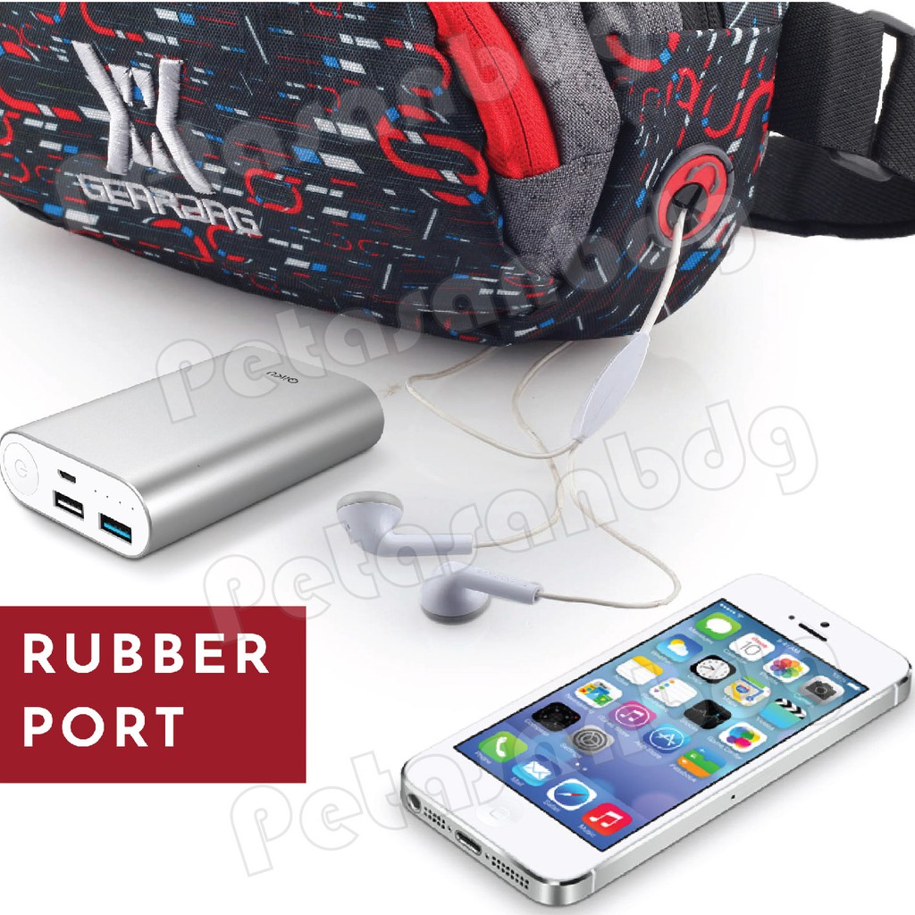 PTS - Gear Bag Port MATRIX 13105 - Waistbag WITH EARPHONE HOLE Tas Selempang Pria Pinggang Messenger