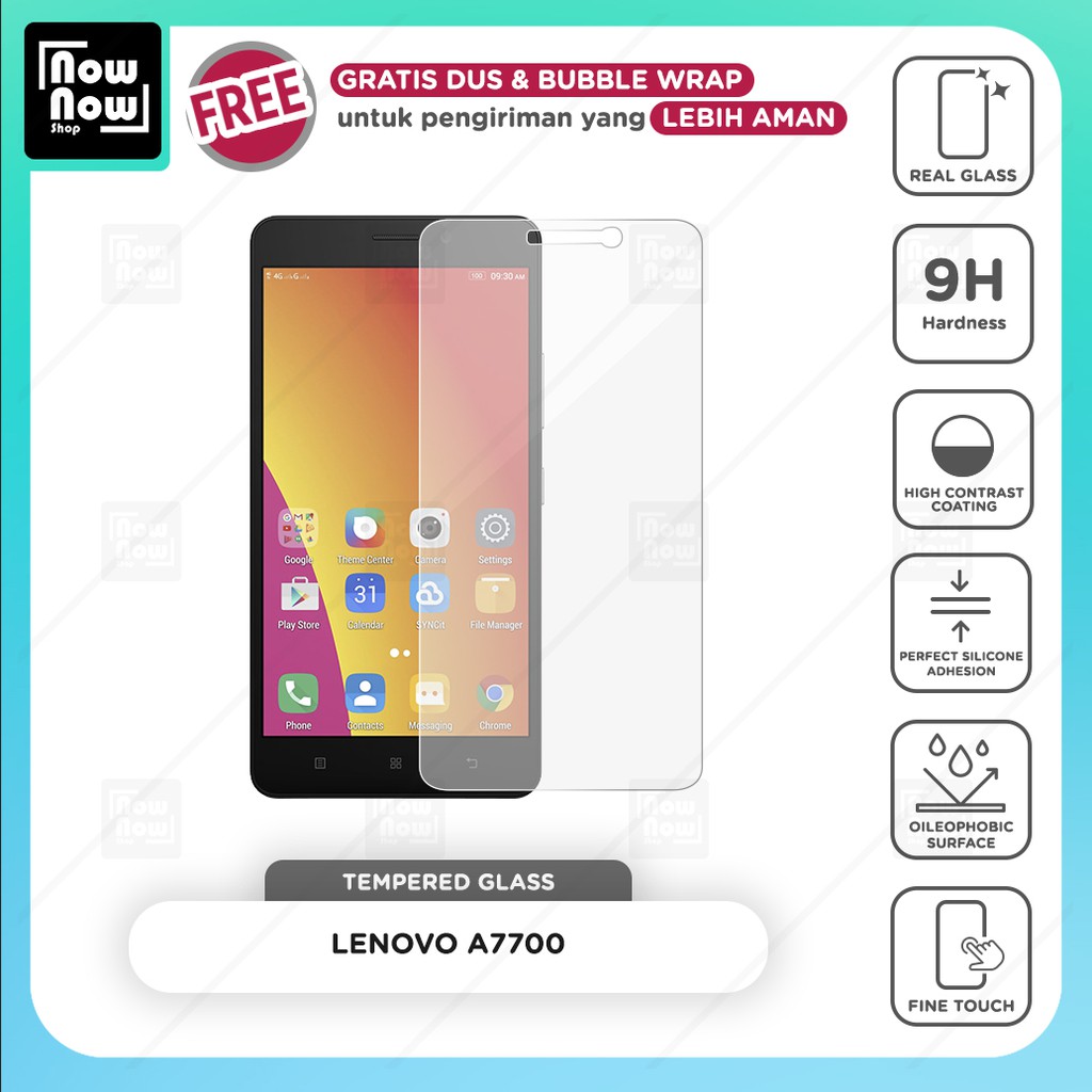 Tempered Glass Anti Gores Lenovo A7700 Screen Guard Protector 9H Kaca Temperglass