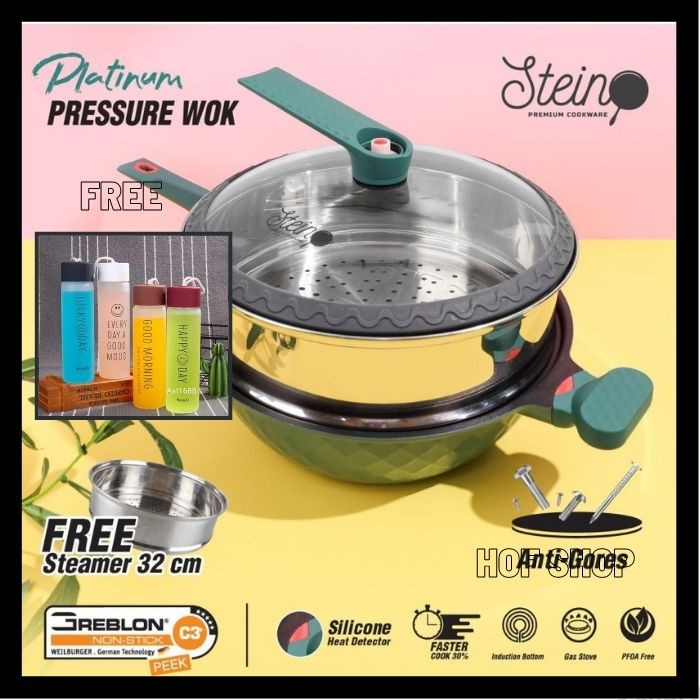 WOK PLATINUM PRESSURE COOKER ANTIBARET STEINCOOKWARE