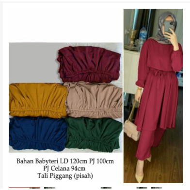 JUMBO-  fit XXXLSETELAN BAJU DAN CELANA WANITA MUSLIM-SET TUNIK DAN CELANA-TUNIK SETELAN CELANA