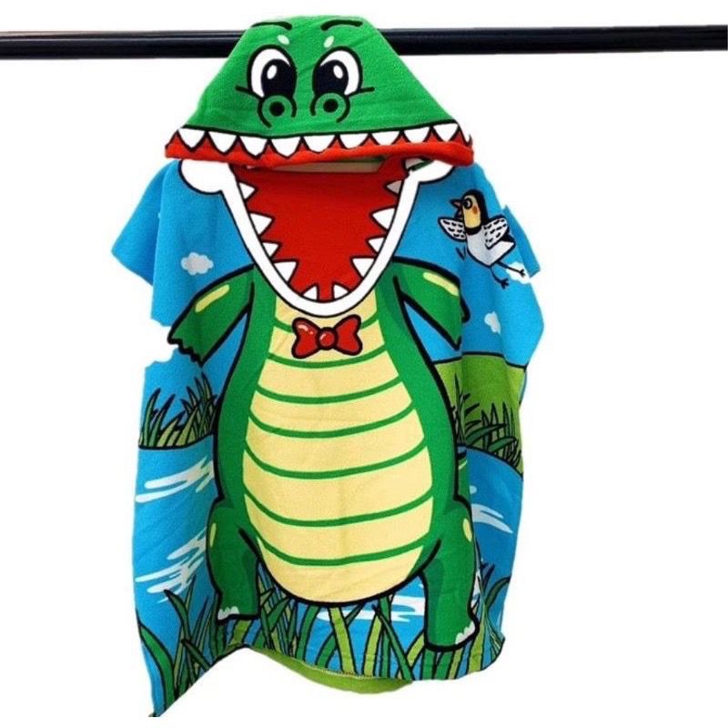 Handuk Ponco Anak Motif Karakter Microfiber-Crocodile