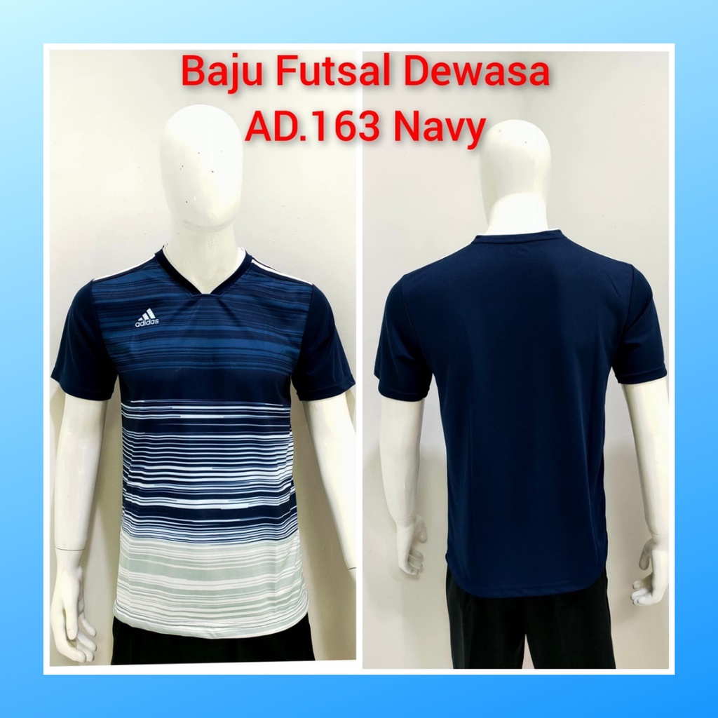 jersey futsal pria kaos sepak bola club baju atasan wanita dewasa t-shirt seragam custom jersy outfit klub olahraga kostum jarsey soccer pakaian oblong sports suit apparel AD163 navy