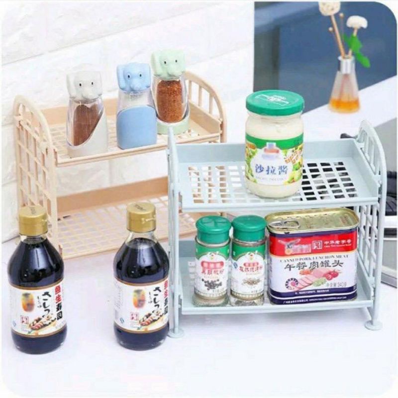 Rak 2 Susun Dapur / Rak Mini Plastik 2 Susun - UA