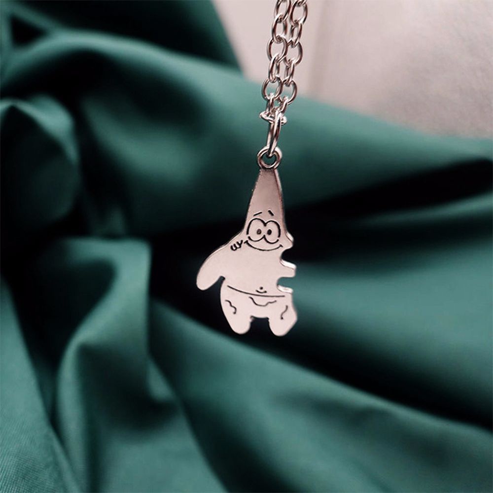 Needway  Creative Best Friend Necklace Friends Gift Pie Big Star Clavicle Chain Women Pendant Steel Alloy Cartoons Hip Hop SpongeBob