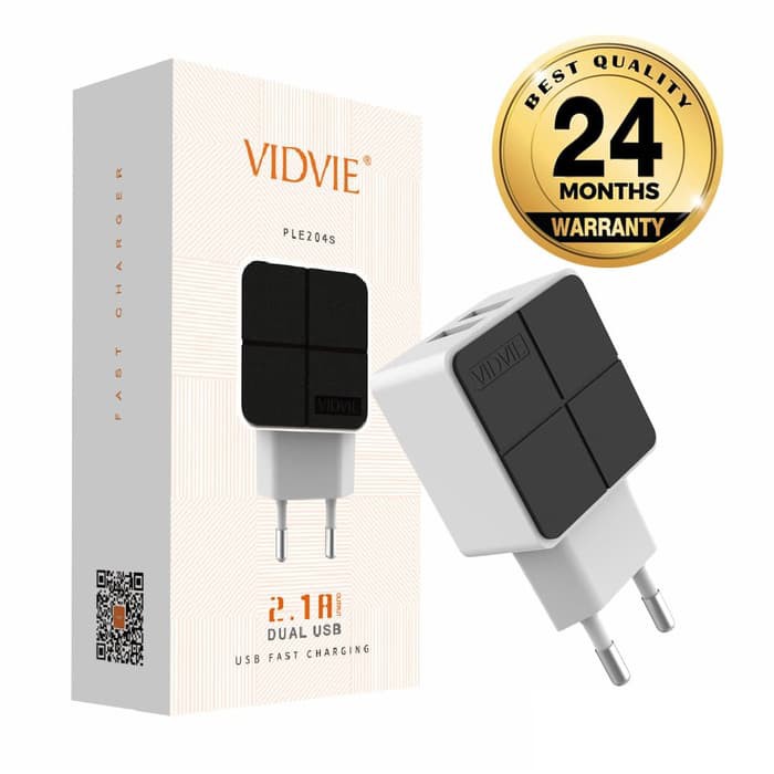 Vidvie Fast Charger 2USB Port PLE204 S - Fast Charging Vidvie PLE204 S