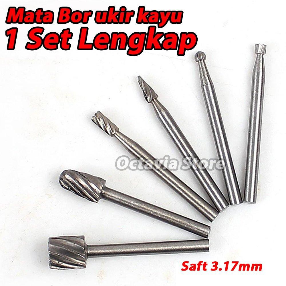 mata bor ukir kayu mini Drill 1 set lengkap