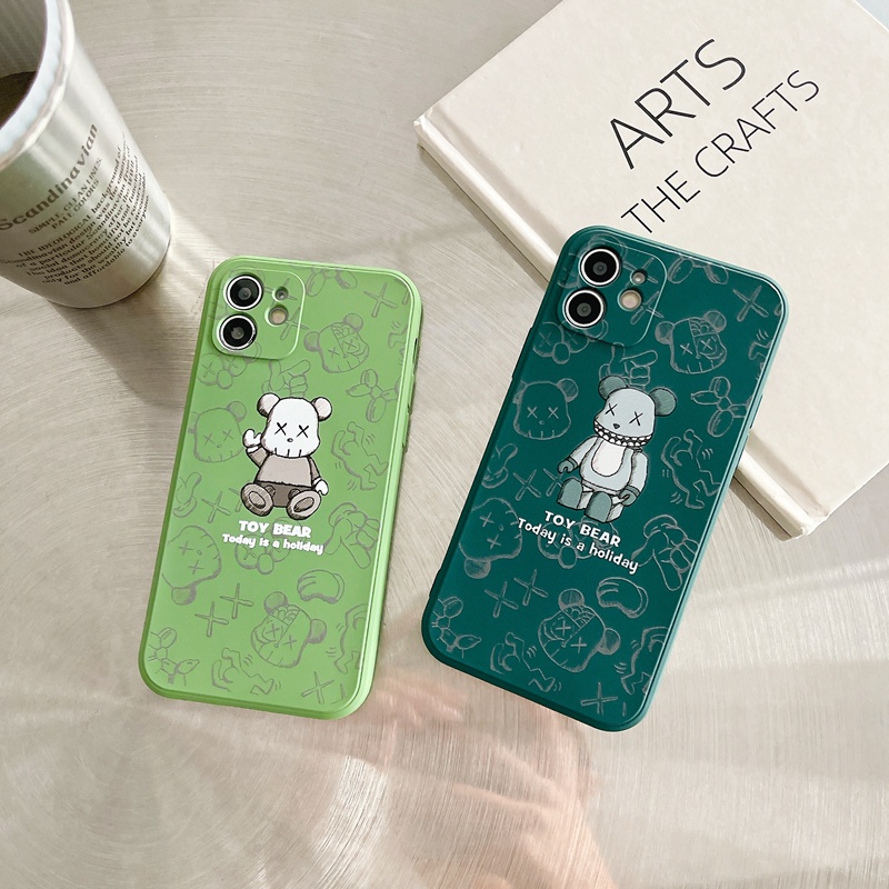 Liquid silicone violent bear case iPhone 13 12 pro max 11 pro max X/Xs max 7/8/SE2020 7plus/8plus all-inclusive soft case Casing iPhone