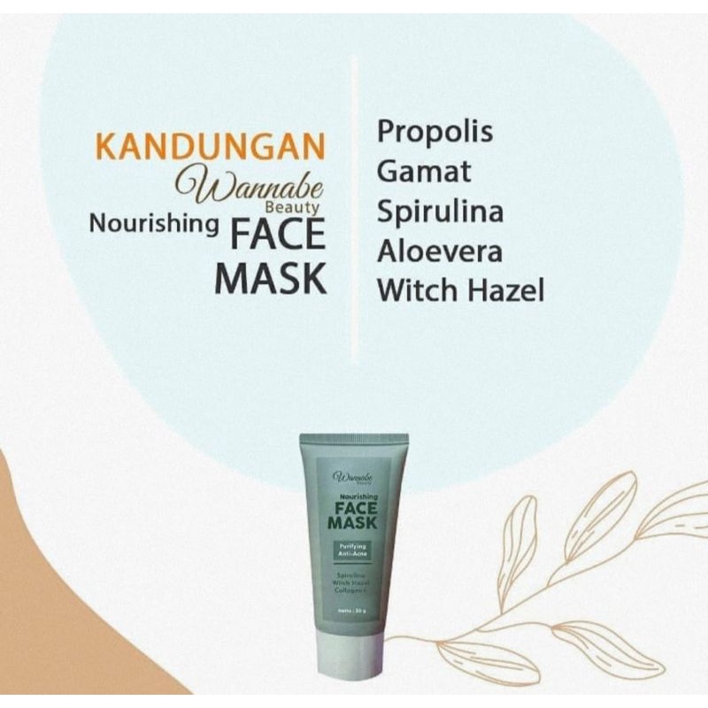 Face Mask Wannabe Beauty||Masker Wajah Spirulina|| Purifying Agne Treatment