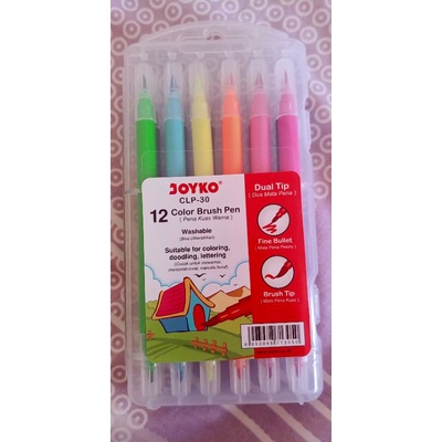 

Joyko color brush pen dual tip 12warna
