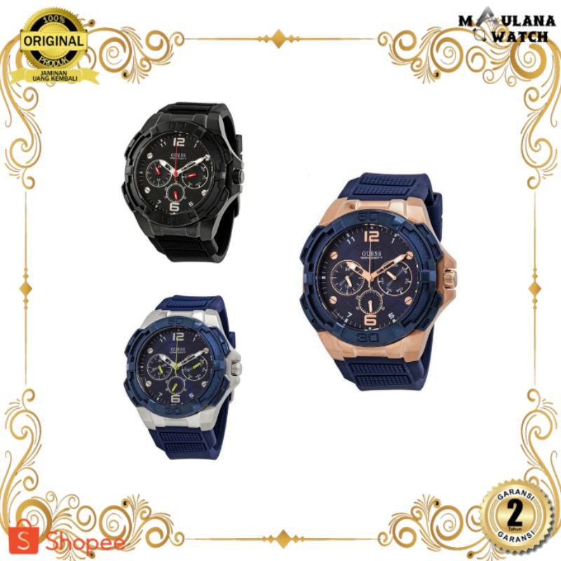 JAM TANGAN PRIA WANITA | RANTAI | KULIT | KARET | MURAH | PRIA GUESS W1254G2 W1254G3 W1254G1 STRAP R