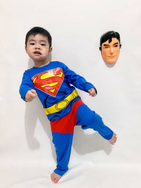 Baju anak kostum superhero superman sayap dc gratis topeng / SETELAN BAJU KOSTUM ANAK SUPERMAN SAYAP GRATIS TOPENG